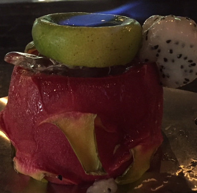 "Drogon's Wrath"-  Milagro tequila, Dragonfruit, Lime, Agave nectar, Basil and Cucumber